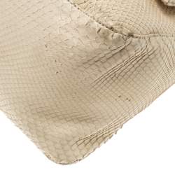 Pre Owned Fendi Cream Python Mamma Forever Shoulder Bag