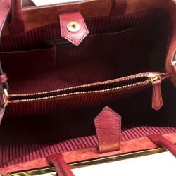 Pre Owned Fendi Red Leather Medium 2jours Tote