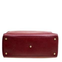 Pre Owned Fendi Red Leather Medium 2jours Tote