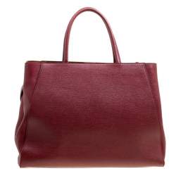 Pre Owned Fendi Red Leather Medium 2jours Tote