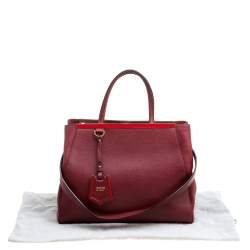 Pre Owned Fendi Red Leather Medium 2jours Tote