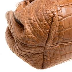 Fendi Brown Crocodile Spy Hobo