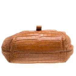 Fendi Brown Crocodile Spy Hobo