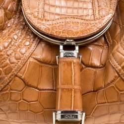 Fendi Brown Crocodile Spy Hobo