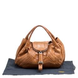 Fendi Brown Crocodile Spy Hobo