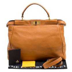 Pre Owned حقيبة فندي بيكابوو جلد أسود وجلد ثعبان مبطن كبيرة بيد علوية