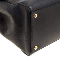 Pre Owned Fendi Black Leather Medium 2jours Tote