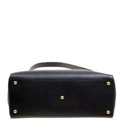 Pre Owned Fendi Black Leather Medium 2jours Tote