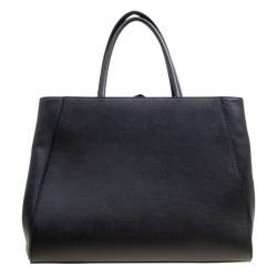 Pre Owned Fendi Black Leather Medium 2jours Tote