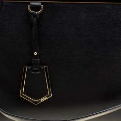 Pre Owned Fendi Black Leather Medium 2jours Tote