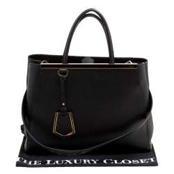 Pre Owned Fendi Black Leather Medium 2jours Tote