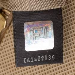 Pre Owned Fendi Beige Leather Large Peekaboo Top Handle Bag