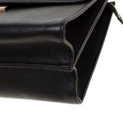 Pre Owned Fendi Black Textured Leather Small Demi Jour Top Handle Bag