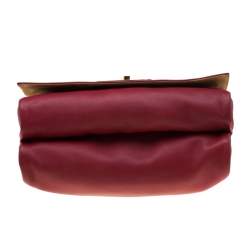 Pre Owned Fendi Red Leather Large Claudia Shoulder Bag 