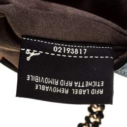 Pre Owned Fendi Blue Flowerland Leather Double Micro Baguette Bag