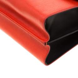 Pre Owned Fendi Tri Color Textured Leather Small Demi Jour Top Handle Bag