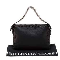 Pre Owned Fendi Black Leather Shoulder Bag