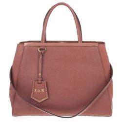 Pre Owned Fendi Old Rose Leather Medium 2jours Tote