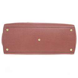 Pre Owned Fendi Old Rose Leather Medium 2jours Tote