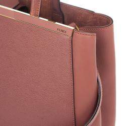 Pre Owned Fendi Old Rose Leather Medium 2jours Tote