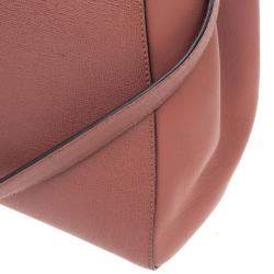 Pre Owned Fendi Old Rose Leather Medium 2jours Tote
