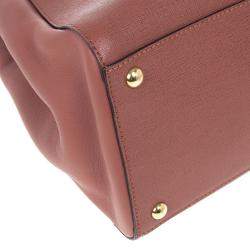 Pre Owned Fendi Old Rose Leather Medium 2jours Tote