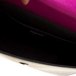 Pre Owned Fendi Tri Color Textured Leather Small Demi Jour Tote