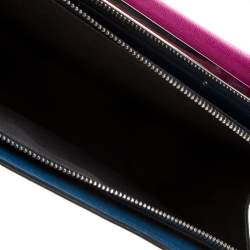 Pre Owned Fendi Tri Color Textured Leather Small Demi Jour Tote