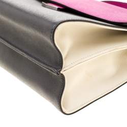 Pre Owned Fendi Tri Color Textured Leather Small Demi Jour Tote