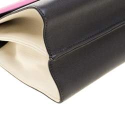 Pre Owned Fendi Tri Color Textured Leather Small Demi Jour Tote