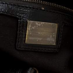 Pre Owned Fendi Dark Brown/Shimmer Gold Leather De Jour Media Crisp Satchel