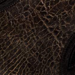 Pre Owned Fendi Dark Brown/Shimmer Gold Leather De Jour Media Crisp Satchel