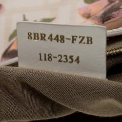 Pre Owned Fendi Beige Floral Print Zucca Canvas Chef Shoulder Bag