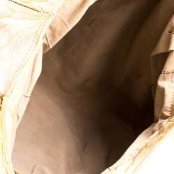 Pre Owned Fendi Gold Holographic Textured Leather Spy Bag