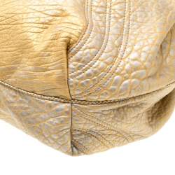 Pre Owned Fendi Gold Holographic Textured Leather Spy Bag