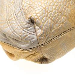 Pre Owned Fendi Gold Holographic Textured Leather Spy Bag