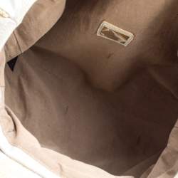 Pre Owned Fendi Gold Holographic Textured Leather Spy Bag