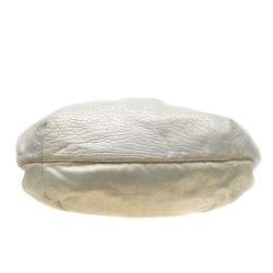 Pre Owned Fendi Gold Holographic Textured Leather Spy Bag