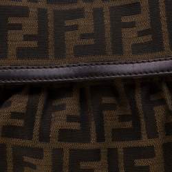 Pre Owned Fendi Tobacco Zucca Canvas Small Chef Shoulder Bag