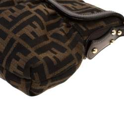 Pre Owned Fendi Tobacco Zucca Canvas Small Chef Shoulder Bag