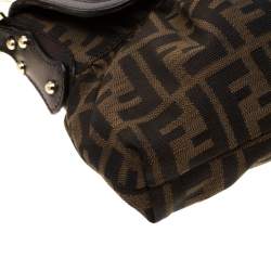 Pre Owned Fendi Tobacco Zucca Canvas Small Chef Shoulder Bag