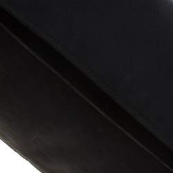 Pre Owned Fendi Black Zucca Fabric Fold Over Clutch 