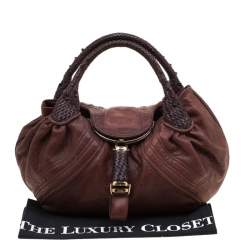 Pre Owned حقيبة فندي سباي جلد بني محبب