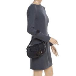 Pre Owned Fendi Black Leather Selleria Shoulder Bag