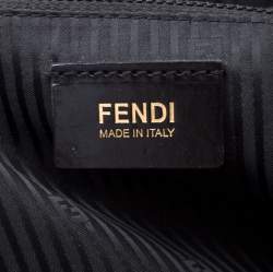 Pre Owned Fendi Black Zucchino Patent Leather Chiusura Tote