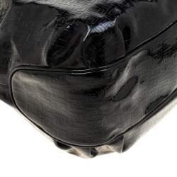Pre Owned Fendi Black Zucchino Patent Leather Chiusura Tote
