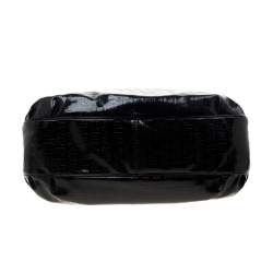 Pre Owned Fendi Black Zucchino Patent Leather Chiusura Tote