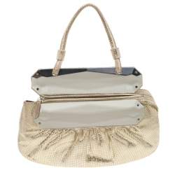 Pre Owned Fendi Silver Shimmering Leather Disco To You Clutch
