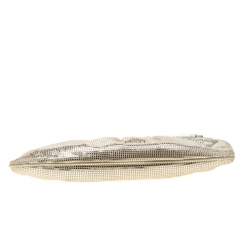 Pre Owned Fendi Silver Shimmering Leather Disco To You Clutch