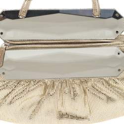 Pre Owned Fendi Silver Shimmering Leather Disco To You Clutch